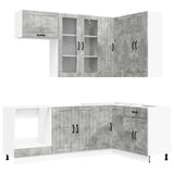 Kitchen Unit LUCCA 8 pcs Concrete Grey Engineered Wood 3438480