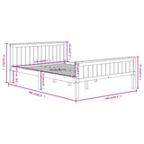 Bed Frame without Mattress Dark Brown Solid Wood Pine 140x200 cm 322198