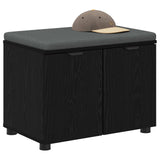 Hall Bench Black Oak 60 x 38 x 46 cm Engineered Wood and Fabric 891473