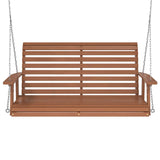 Garden Swing Bench with Metal Chains Brown Solid Wood Fir 4008981