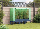 Raised Bed with Greenhouse Cover Rattan Look 120x40x140 cm 4015834