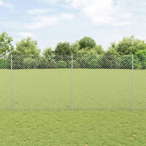Fence with Posts Silver 1.4 x 10 m Steel 3336290