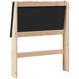 Upholstered Headboard Black 80 cm Solid Pine Wood 879421