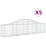 Arched Gabion Baskets 5 pcs 200x30x40/60 cm Galvanised Iron 3145370