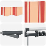 Retractable Awning Manual Yellow and orange 350 x 250 cm Fabric 3330254