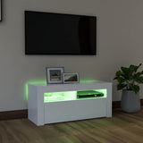 TV Cabinet with LED Lights White 90x35x40 cm 804319