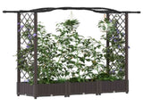Raised Bed with Trellis and Roof Brown 169 x 40 x 125 cm PP 42032504