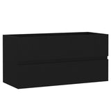 Sink Cabinet with Built-in Basin Black Engineered Wood 3071559