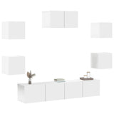 7 Piece TV Cabinet Set White Engineered Wood 3114502