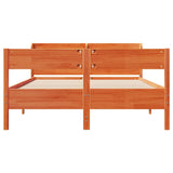 Bed Frame without Mattress Wax Brown 150x200 cm King Size Solid Wood Pine 3306926