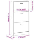 Shoe Cabinet White 59x17x108 cm Engineered Wood 342526