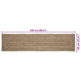 Area Rugs Rectangular Natural and Black 60 x 250 cm Jute 42010489