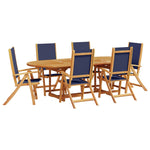 ZNTS 7 Piece Garden Dining Set Solid Wood Acacia and Textilene 3279304