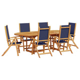 ZNTS 7 Piece Garden Dining Set Solid Wood Acacia and Textilene 3279304