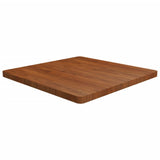 Square Table Top Dark Brown 80x80x4cm Treated Solid Wood Oak 343078