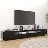 TV Cabinet with LED Lights Black 260x35x40 cm 3081916