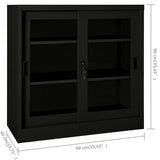 Sliding Door Cabinet Black 90x40x90 cm Steel 335956
