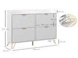 Narrow Shoe Storage Cabinet, Slim Shoe Cupboard with 4 Flip Drawers, Adjustable Shelf, Shoe Rack for T3398P378000