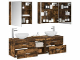 Bathroom Cabinet Set 5 pcs Smoked Oak Engineered Wood 3406691