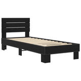 Bed Frame with Headboard Black Oak 80 x 200 cm Engineered Wood 8009093