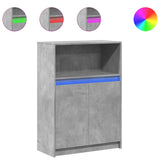 Sideboard with LED Concrete Grey 72x34x100 cm Engineered Wood 852162