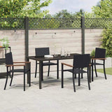 Garden Dining Set 5 pcs Black Powder-Coated Steel 3379418