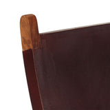 Folding Relaxing Chair Dark Brown Real Leather 356375