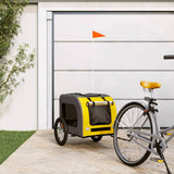Pet Bike Trailer Yellow and Grey Oxford Fabric and Iron 93833
