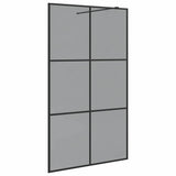 Walk-in Shower Wall Black 115 x 195 cm Tempered Glass 42022045