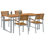 Garden Dining Set 5 pcs Grey and brown Solid acacia wood 3284347