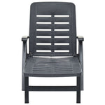 ZNTS Folding Sun Lounger Plastic Anthracite 48756