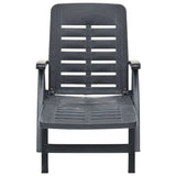 ZNTS Folding Sun Lounger Plastic Anthracite 48756