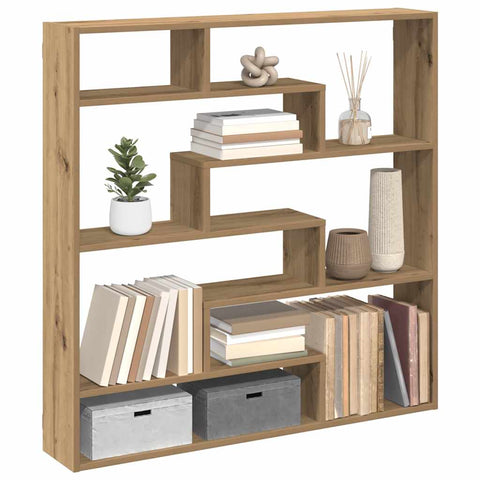 ZNTS Wall Cube Shelf 7 Compartments Artisian Oak Engineered Wood 860030