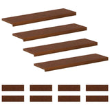 Stair Tread 12 pcs 90 x 25 x 2 cm Dark Brown Solid Oak Wood 3449431