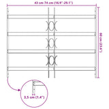 Security Grille for Windows with 4 Crossbars 3 pcs 430-740 mm 42031279