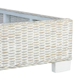 ZNTS Bed Frame without Mattress Grey Natural Rattan 140x200 cm 283091