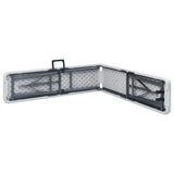 Patio Bench Set of 2 White, Black Steel, HDPE Large Foldable 48830