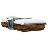 Floor Bed Frame Smoked Oak 80 x 200 cm Engineered Wood 8009069