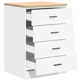 Garage Storage Cabinet White 60x51x85 cm Solid Wood Pine 860598