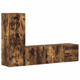 3 Piece TV Cabinet Set Smoked Oak Engineered Wood 3120224