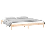 LED Bed Frame without Mattress 140x200 cm Solid Wood 820606