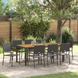 Garden Dining Set 9 pcs Black and Brown Poly Rattan 3365412