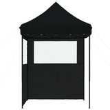 Foldable Party Tent Pop-Up with 2 Sidewalls Black 4004998