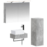 Bathroom Cabinet Set 4 pcs Concrete Grey Engineered Wood 3407386