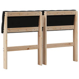 Upholstered Headboard Black 120 cm Solid Pine Wood 879186