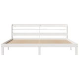 Bed Frame with Headboard without Mattress White 200x200 cm 3306797