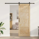 Sliding Door ORKDAL Brown 83 x 232 cm Solid Pine Wood 3333816