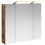 Bathroom Mirror Cabinet with Shelf Smoked Oak 80 x 14.5 x 70 cm 889115