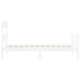 Bed Frame without Mattress White Single Solid Wood Pine 3193237