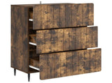 Drawer Cabinet Smoked Oak 66 x 34.5 x 92 cm Engineered Wood 894380